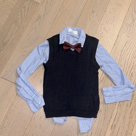 3 PIECE SWEATER VEST/SHIRT SET & RELAXED FIT TWILL PANTS - Picture 10 of 12